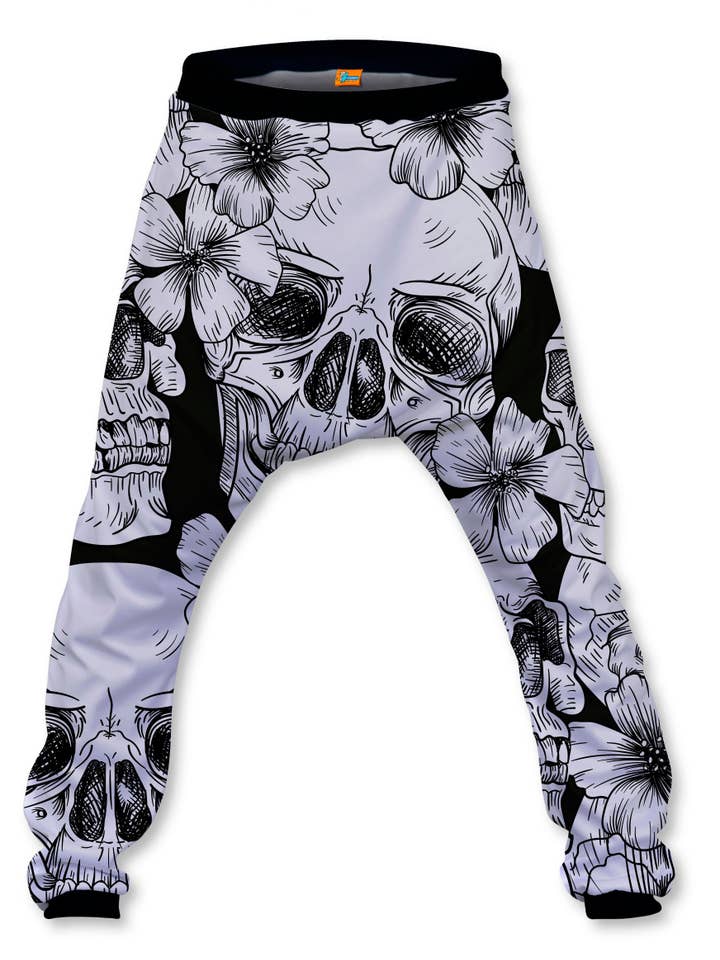 Fishikii - Vente Pantalon – unisexe - Pantalon baggy unisexe Fishiki Skull noir et blanc