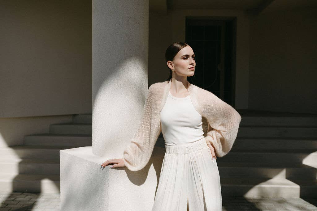 WOOL HOUSE – wholesale Wrap – Women's – Bridal Cover up Bolero Shawl / ELIZABETH20