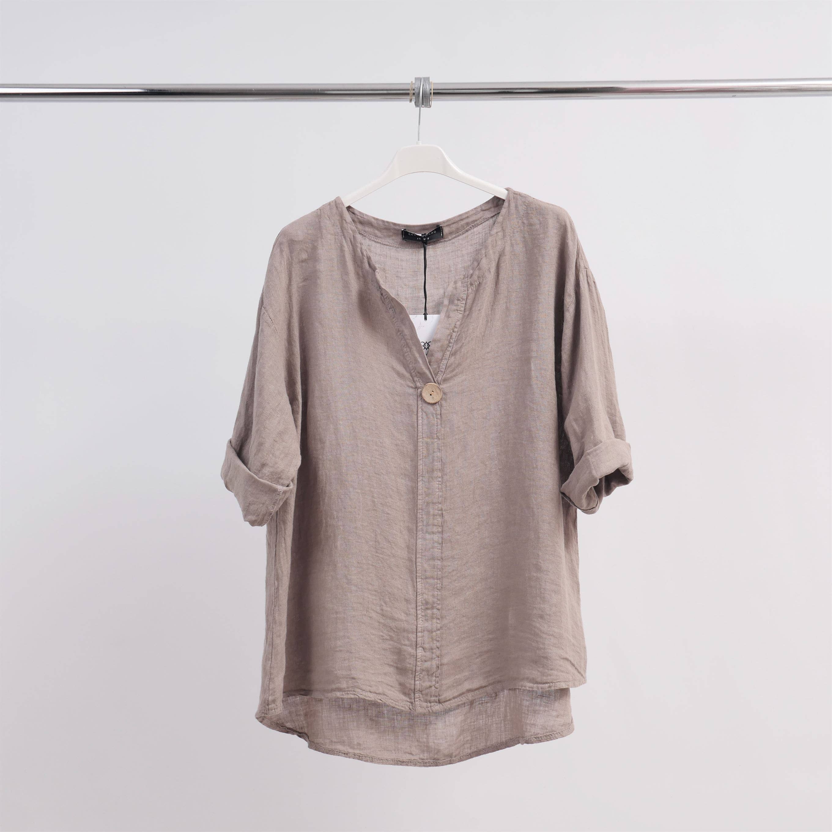 Cecile Wang - Wholesale Tunic - Women's - Linen mao-collar tunic 173244