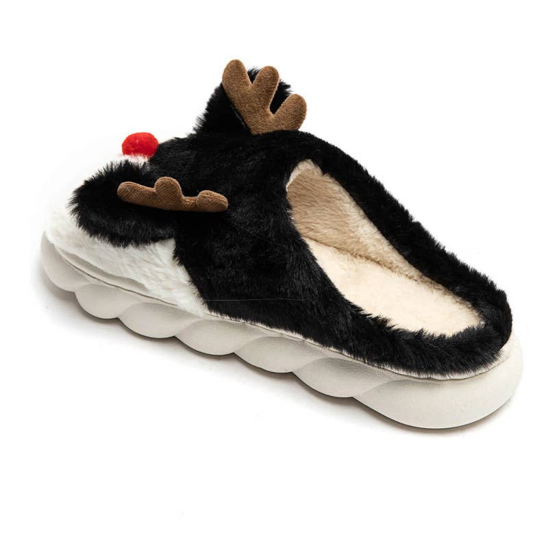 idealshoes – wholesale Tofflor - Dam – Tofflor med renmotiv, storlekar 36–41, 12 par per paket6