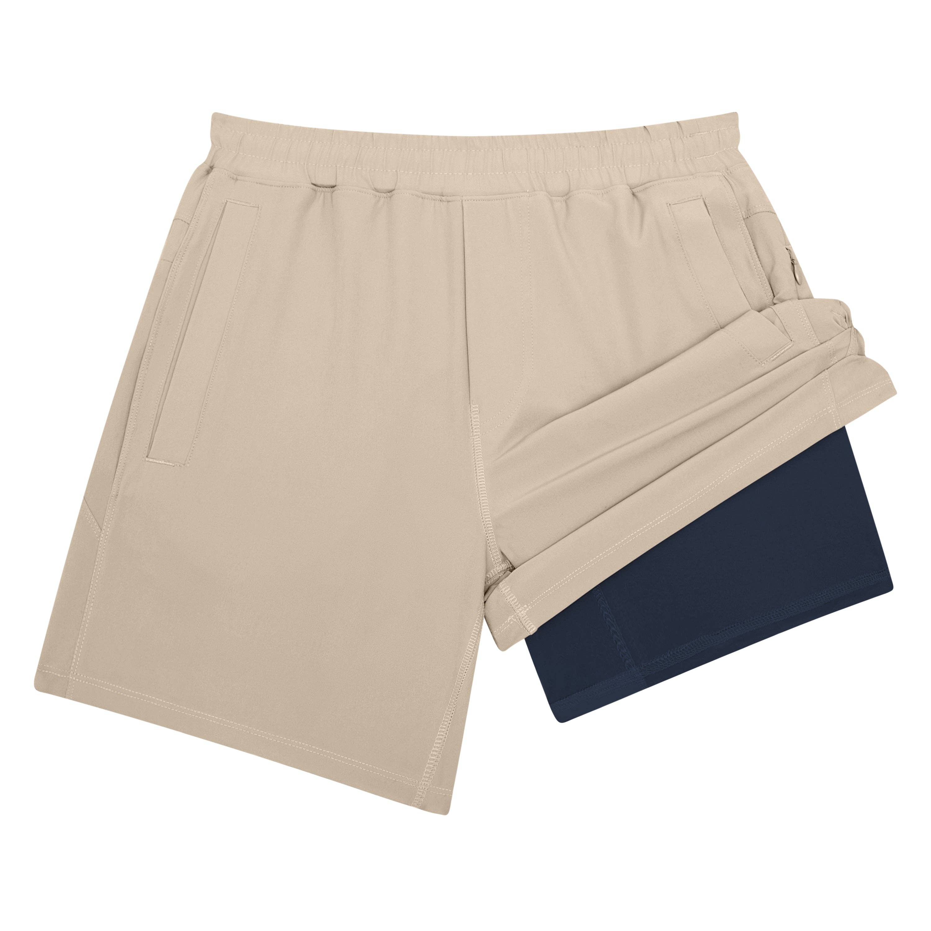 Meripex Apparel - Wholesale Athletic Shorts - Men's - Khaki Freeballers - Sport Shorts3