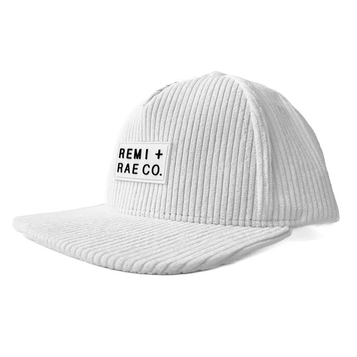 CORDUROY SNAPBACK - BIANCO per la vendita all'ingrosso da parte di Remi + Rae Co.