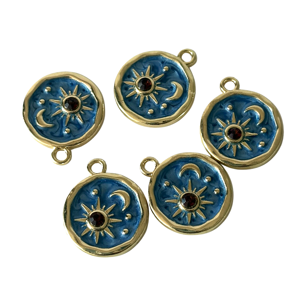 VIE – Engroshandel Vedhæng/charm – Sol & Måne Emalje Charm2