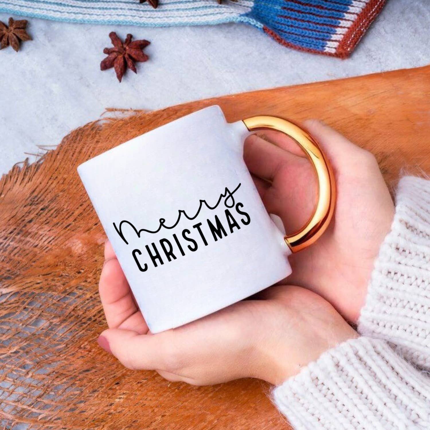 Jackson + Wyatt - Wholesale Coffee Mug - Gold Christmas Mug - Simple Merry Christmas - Minimalist0