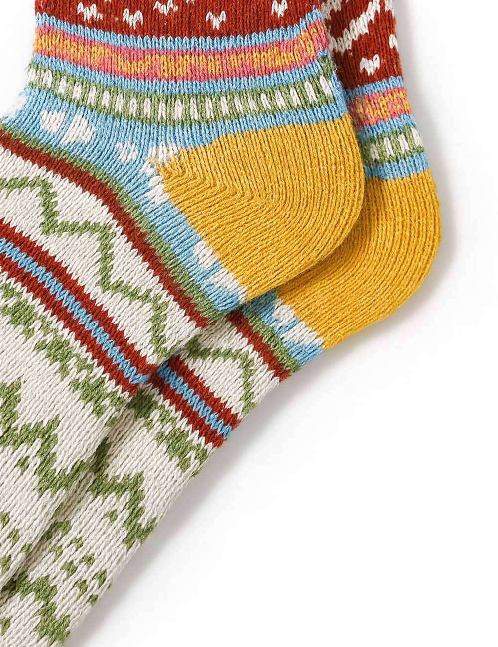 Sweetkama - Vente Chaussettes – femme - Chaussettes montantes tricotées à motif géométrique coloré vintage pour femmes6