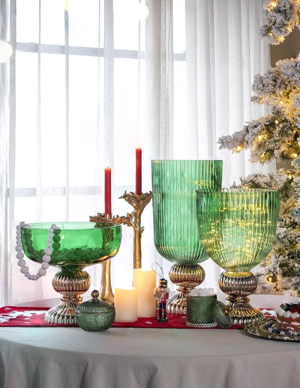 A&B Home Group Inc. - Wholesale Vase - D9.3x20" Flower Vase - Green/Gold7