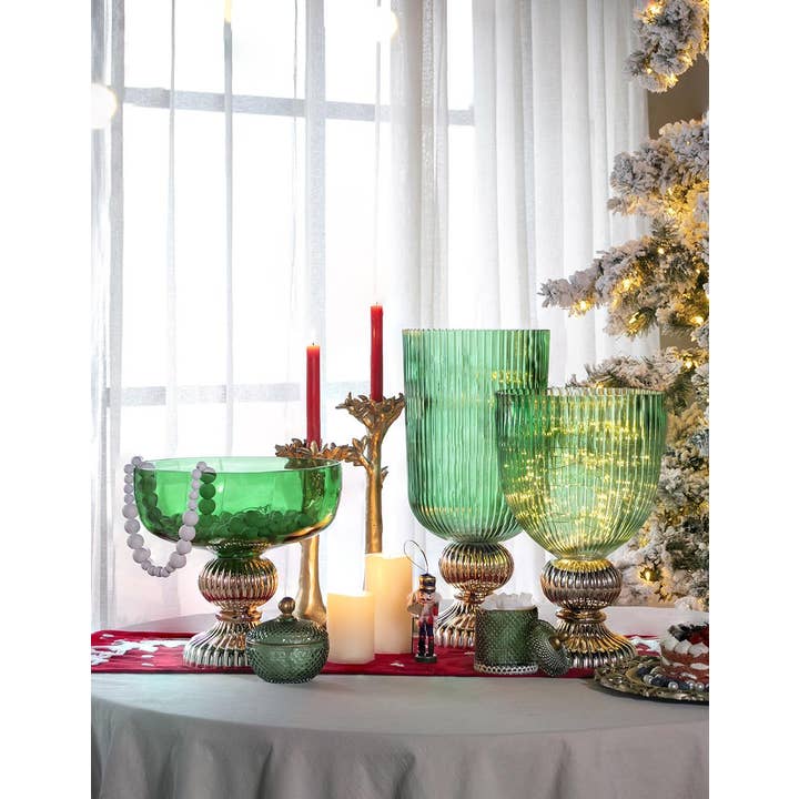 A&B Home Group Inc. - Wholesale Vase - D9.3x20" Flower Vase - Green/Gold7