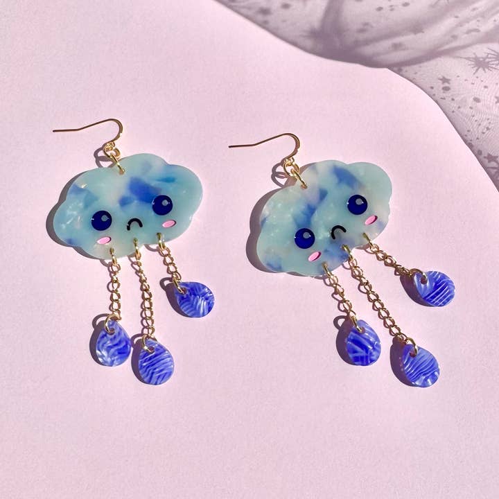 Crying Cloud Dangle Earrings for wholesale by Peach Beast