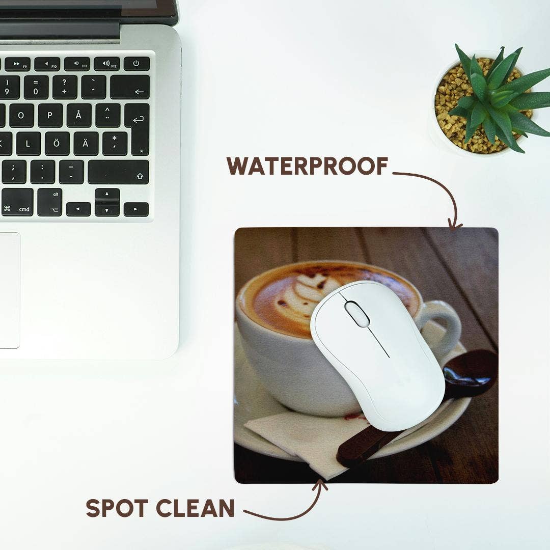 3dRose - Wholesale Mousepad/Trackpad - 3dRose, Americano Coffee with Tulip Design And Chocolate Spoon, Mouse Pad6