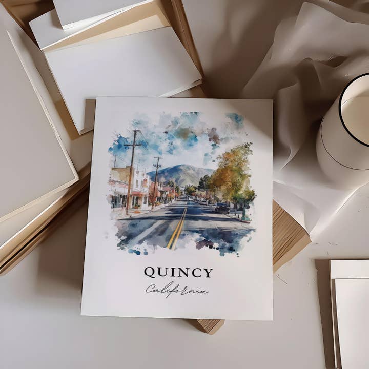 Premium Travel Art - Wholesale Art Print - Quincy CA Wall Art, Quincy California Print, Plumas County Cali Art, Quincy California Gift,1