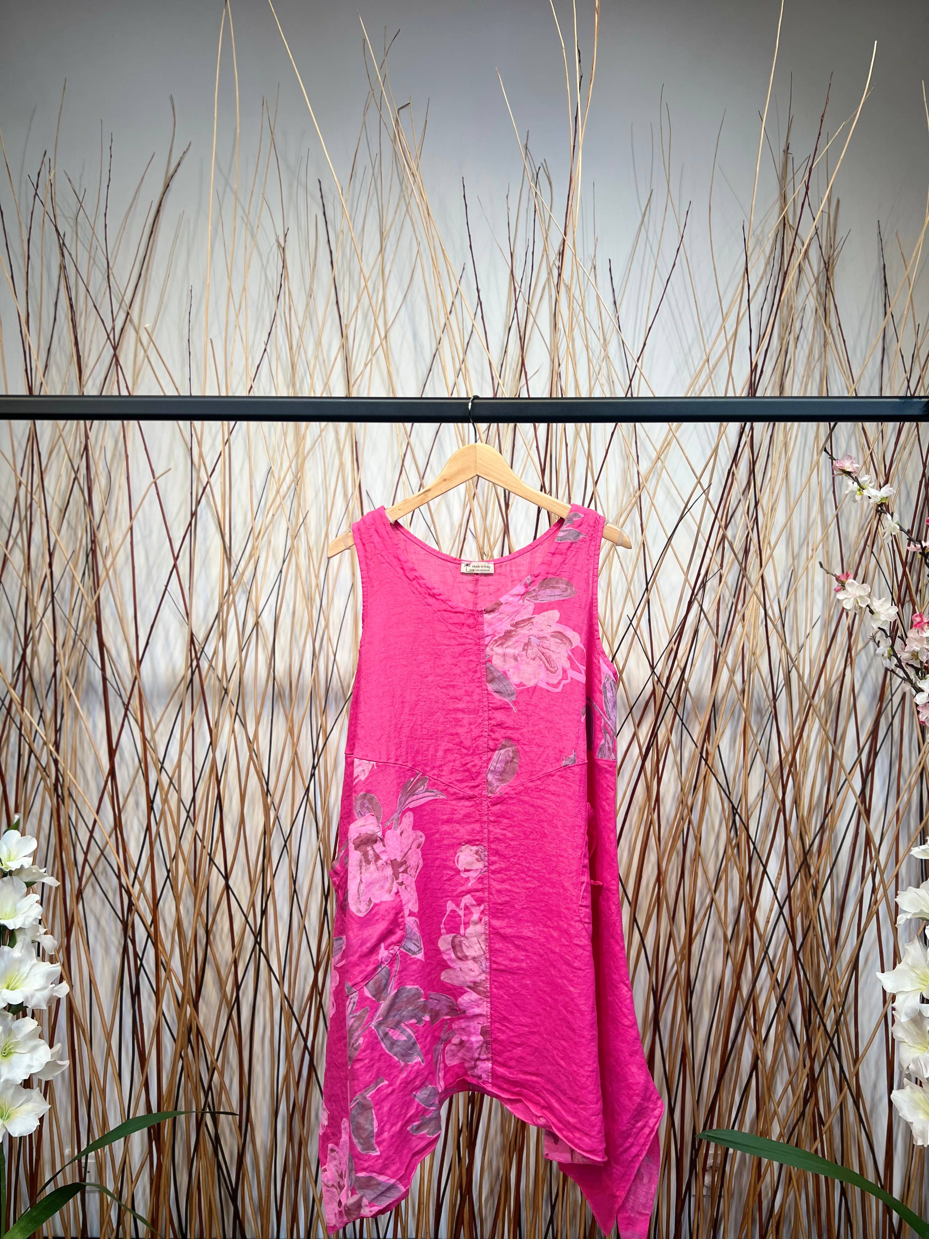 L'Emotion – wholesale Tunika - Dam – Tunika i 100% linne med blommönster1