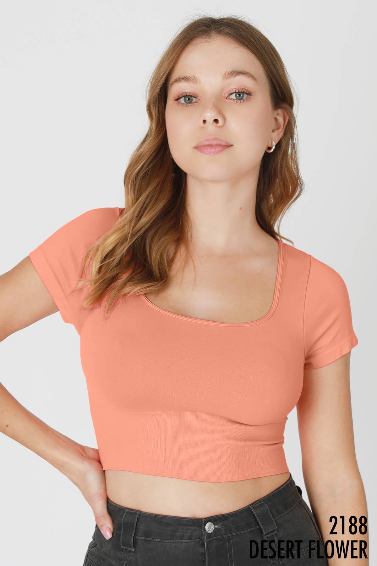 NIKIBIKI - Wholesale Knit Top - Women's - NS8114 - Cap Sleeve Square Neck Top3