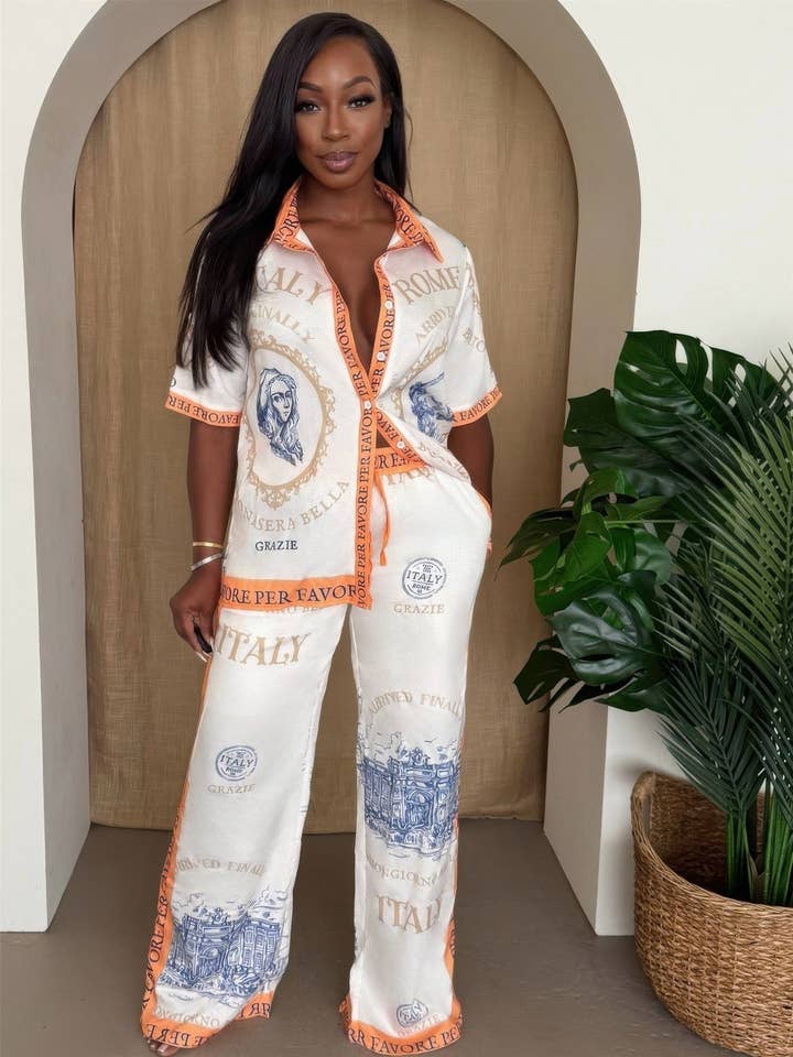 Italienisches Flucht Zweiteiler-Set - Resort Chic für den Großhandel von CC Wholesale Clothing