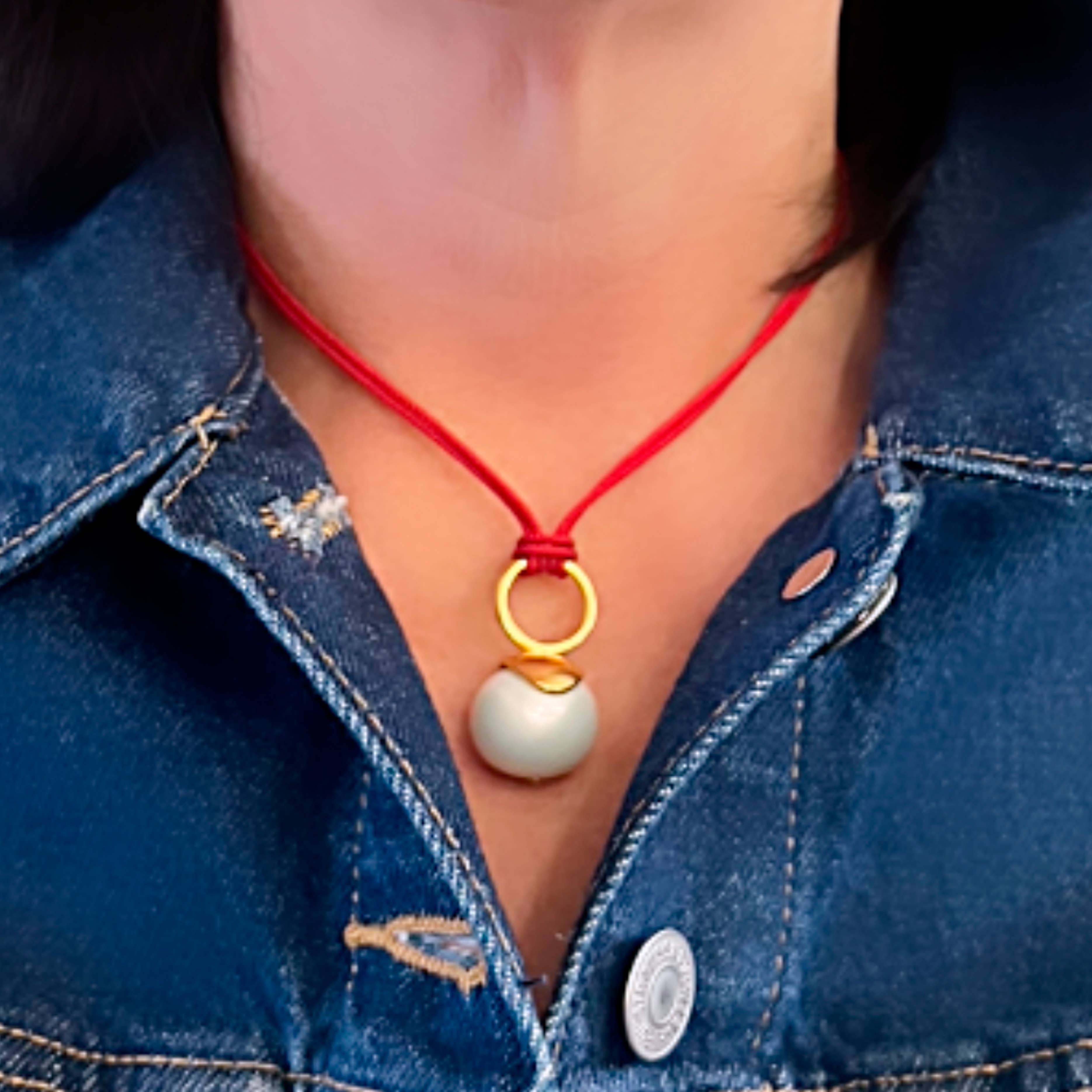 CC & Co by Catherine Canino - Wholesale Pendant/charm necklace - Pebble Pearl Cord Pendant1