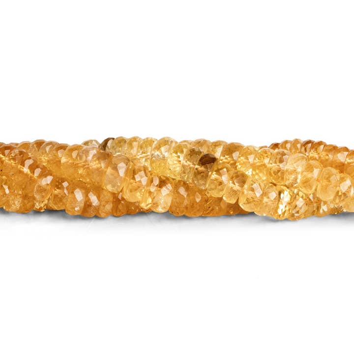 Heishis facettés en citrine de 5 à 9 mm, 15 pouces, 140 perles pour la vente par The Bead Traders