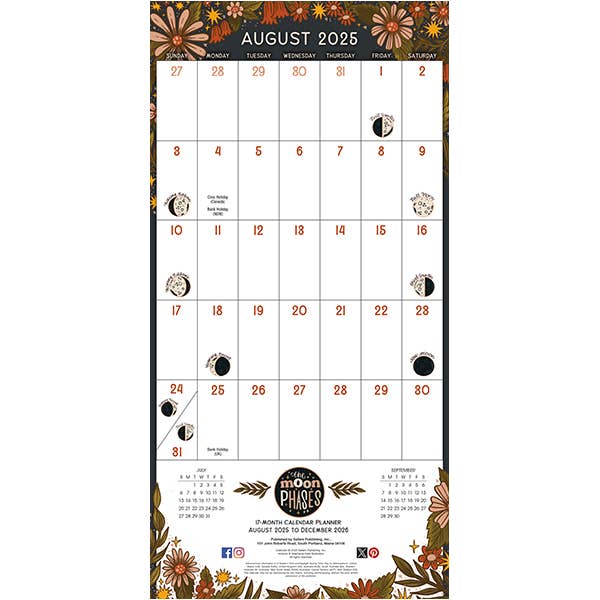 Sellers Publishing - Wholesale Calendar - The Moon Phases 2026 17-Month Wall Planner3