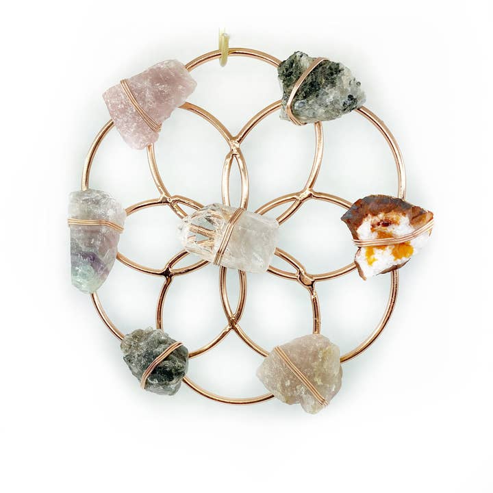 Ariana Ost – Pedra/cristal espiritual por atacado – Divina Deusa Feminina Flor da Vida Cura Cristal Grelha de Cristal