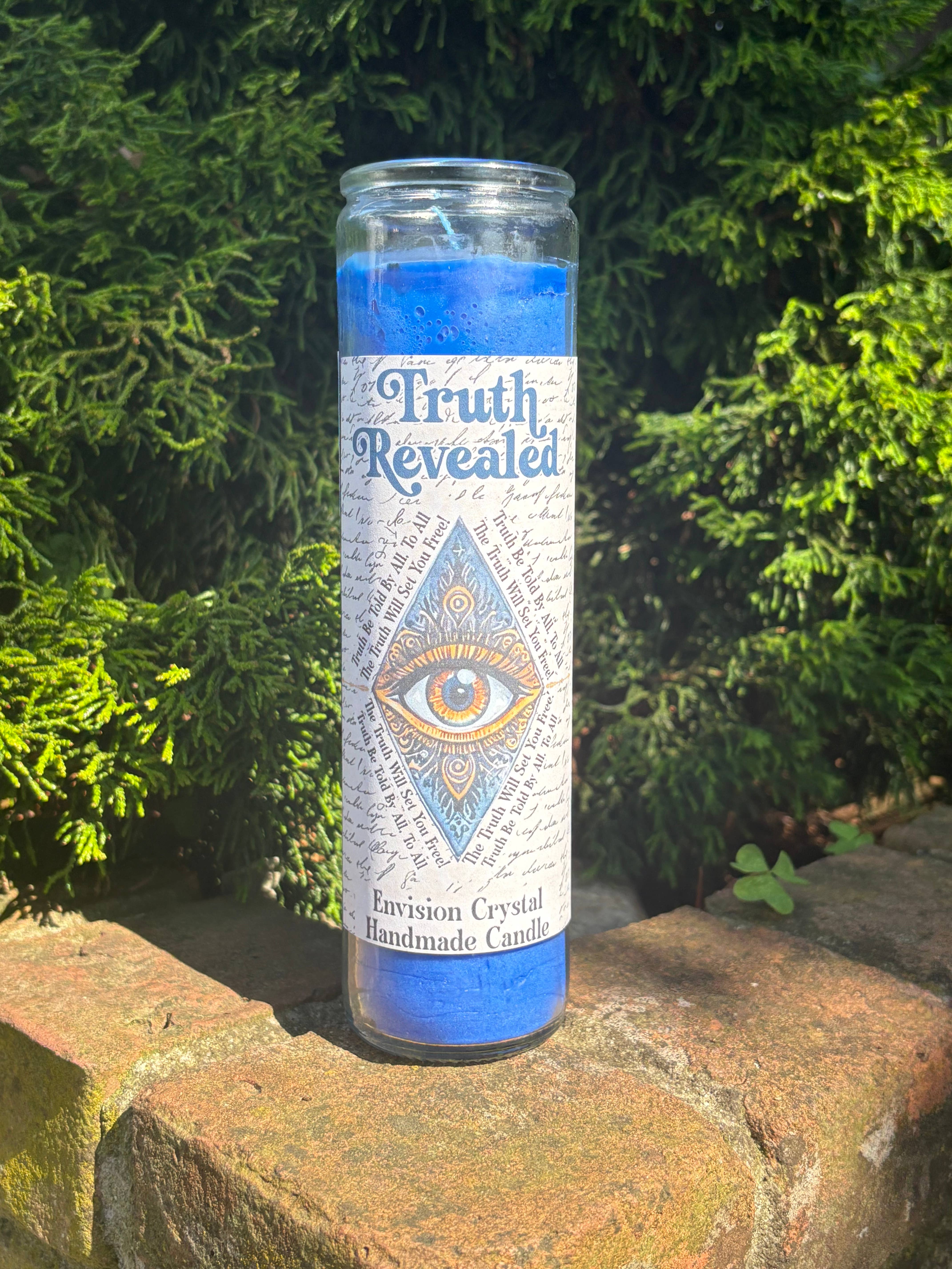 Envision Crystal - Wholesale Jar/Filled Candle - Truth Revealed 7 Day Candle - Scented and Blessed1