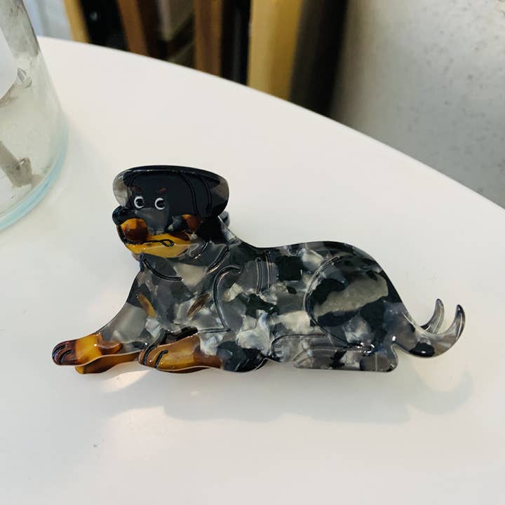 ACCITY - Wholesale Hair Clip - Women's - Cartoon Dachshund Corgi Acetate Hair Claw Clip_CWAHA0555