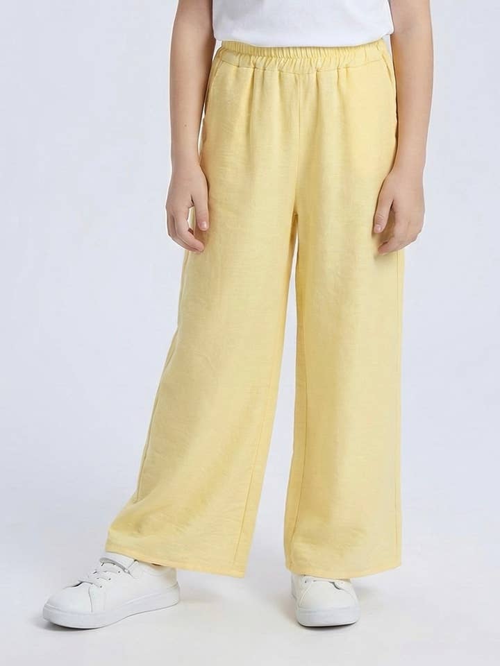 Fluid linen-touch pants for girls for wholesale by MINI MIGNON PARIS