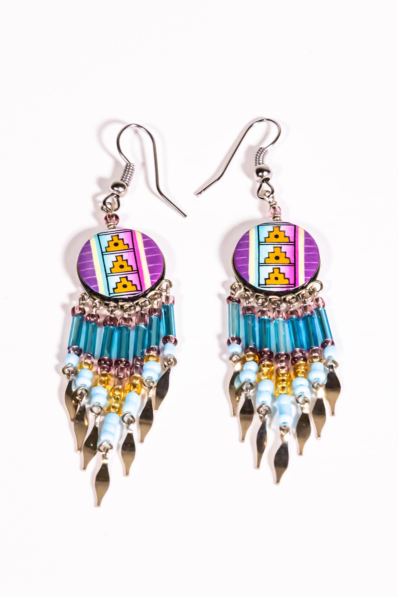 Shelley Enterprises Inc. - Vendita all'ingrosso Orecchini pendenti - 7601-Orecchini dipinti, fatti a mano con perline ceche21