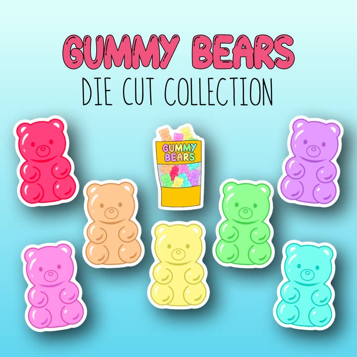 Collection d'autocollants découpés Gummy Bears pour la vente par Shine Sticker Studio
