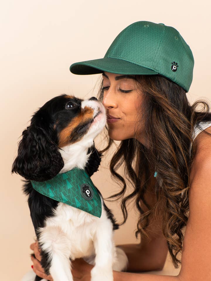 Matching Pet and Owner: Baseball Cap + Pet Bandana - Green for wholesale by Pawsbury Lane