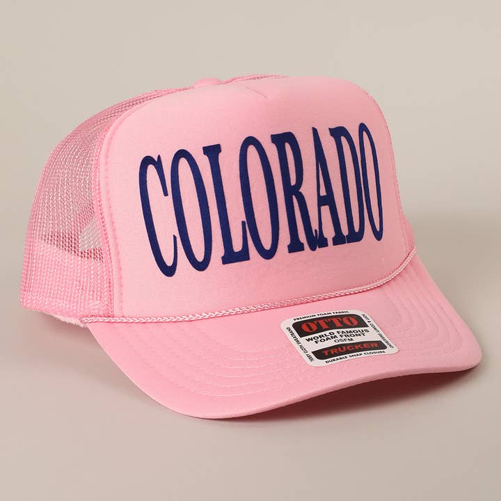 Fashion City - Wholesale Trucker Hat - Unisex - COLORADO Text Printed Mesh Back Foam Trucker Hat7