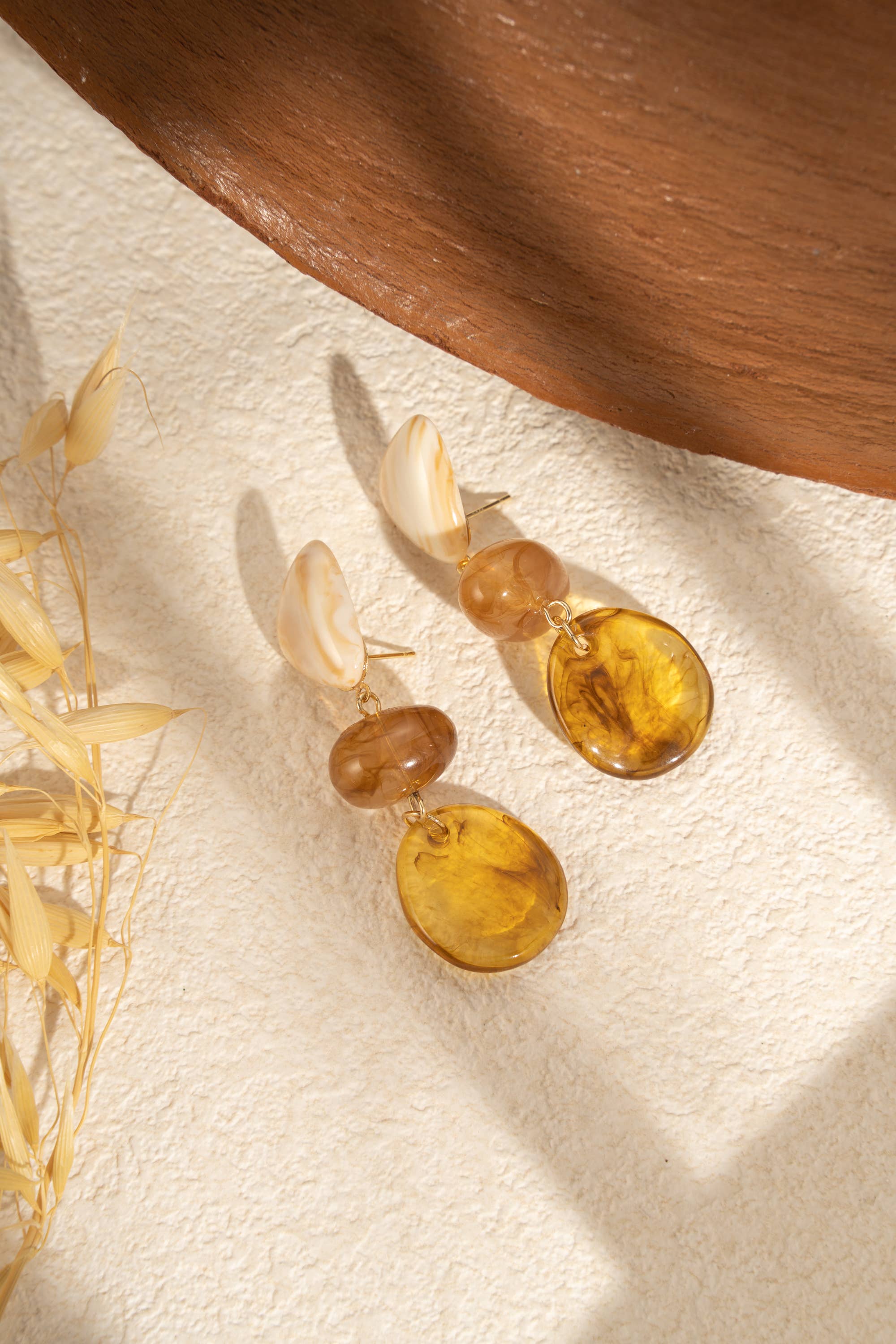 COSMOS - Wholesale Dangle Earrings - Marbled resin earrings with stainless steel post