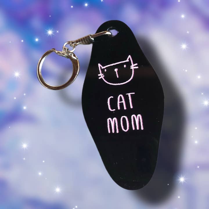 Cat Mom Keychain for wholesale by The Foxy Hipster