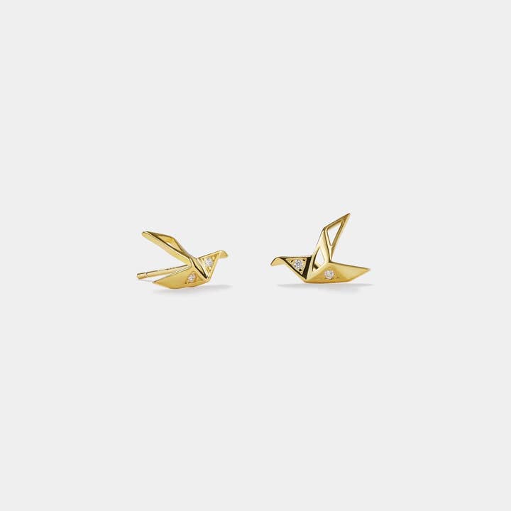 Perimade & Co. LLC - Wholesale Dangle Earrings - Japanese Orizuru Threader Earrings in 925 Sterling Silver