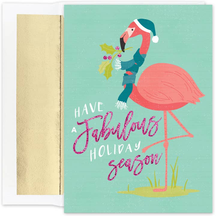 Fabulous Flamingos Boxed Holiday Cards for wholesale by Masterpiece Studios