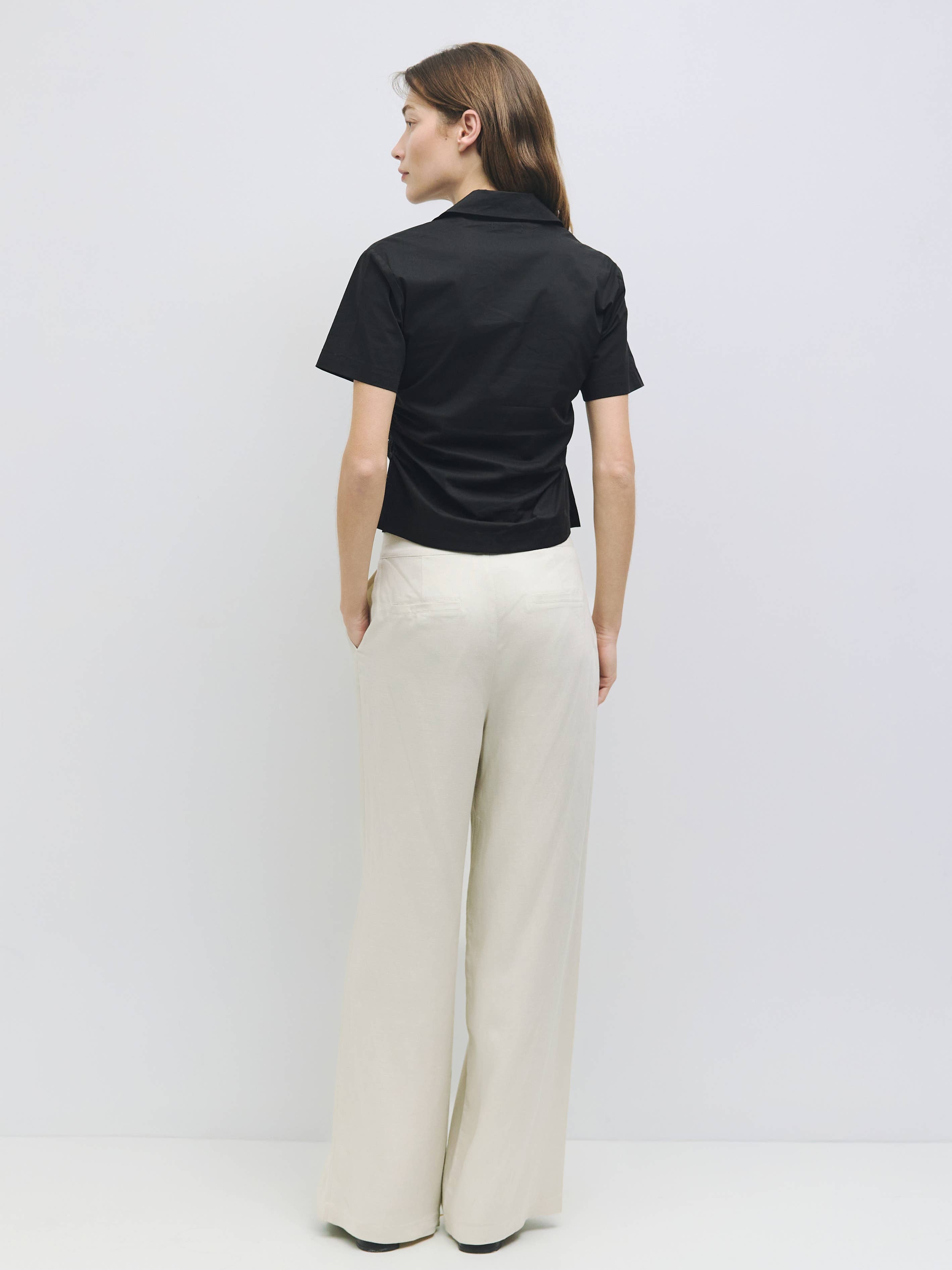 MOD REF - Wholesale Shirt - Women's - The Saxon Top | Short Sleeve Button-Down Shirt3