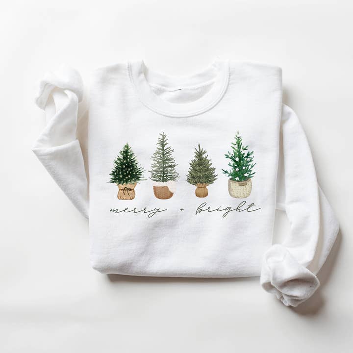 Four Basket Tree Womens Christmas Sweatshirt for wholesale by Up2ournecksinfabric