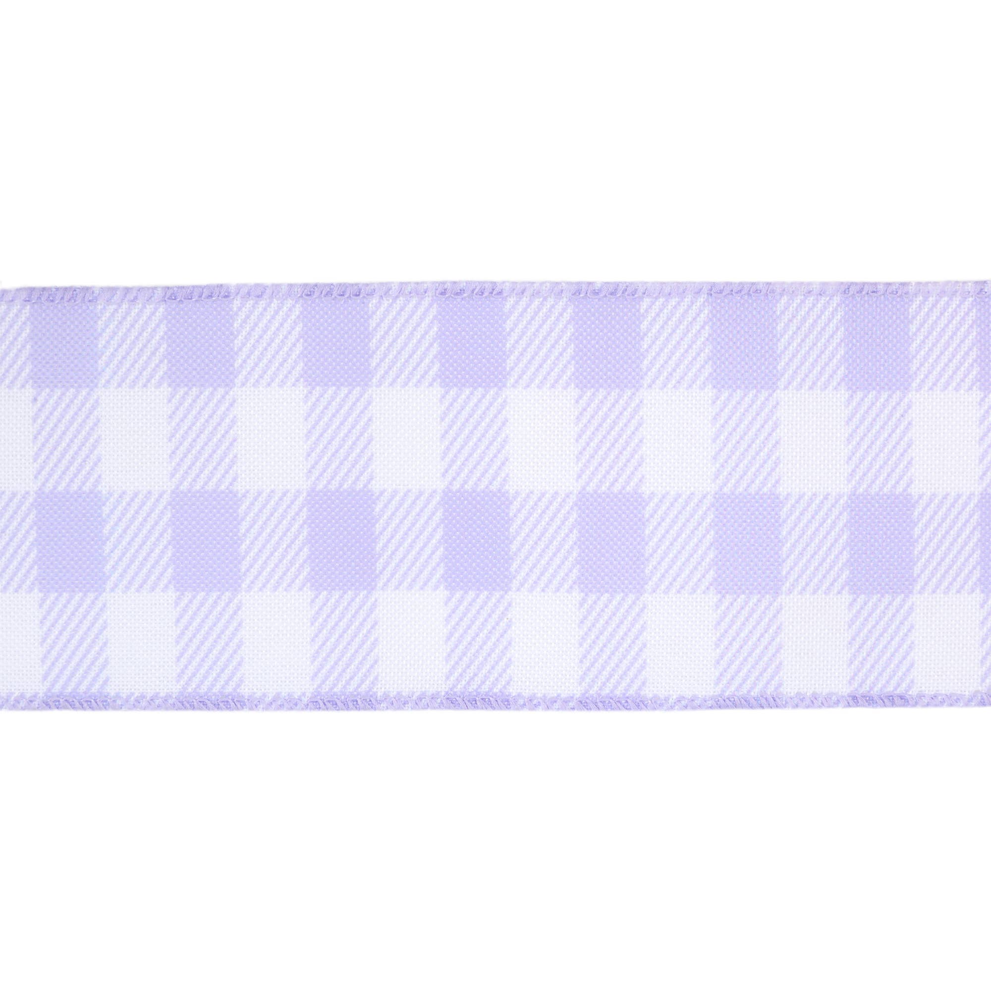 LA Ribbons Wholesale - Wholesale Ribbon - Gift Wrapping - 2 1/2" Wired Ribbon | White/Spring Gingham | 10 Yard Roll |12