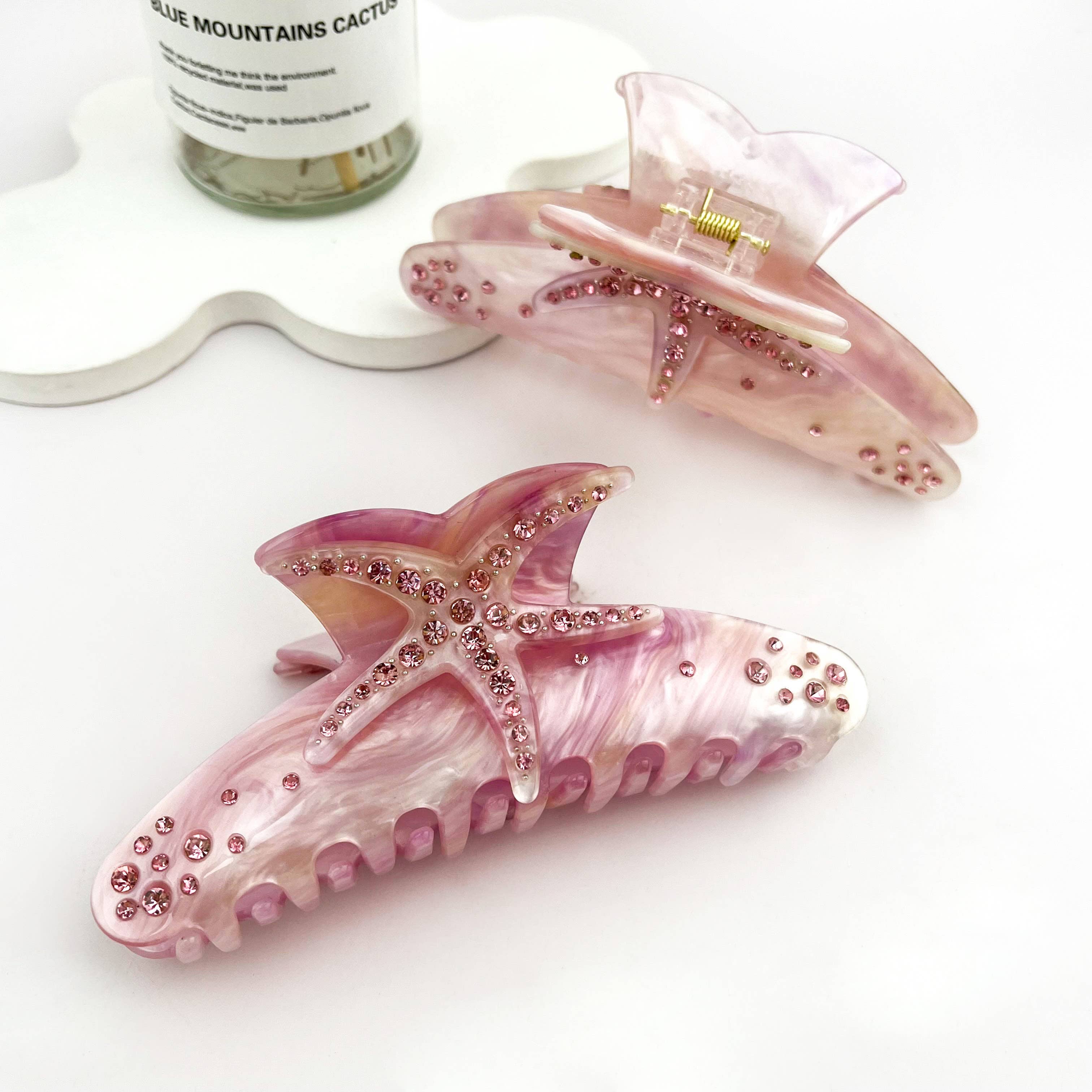 mildstyles – Clips para cabelo - Mulher por atacado – Gancho de Cabelo com Gradiente de Cores, Estrela-do-mar, Pedrarias e Meia-lua2