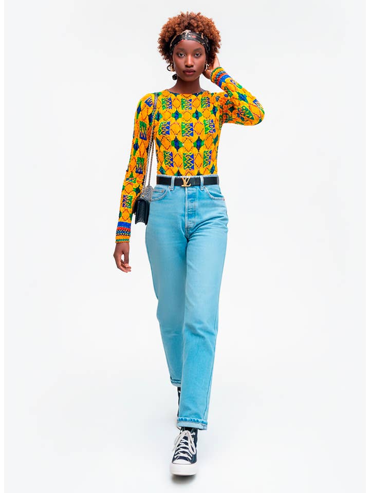 SUESES - Wholesale Bodysuit - Women's - Kente Adja stretch fabric bodysuit.8