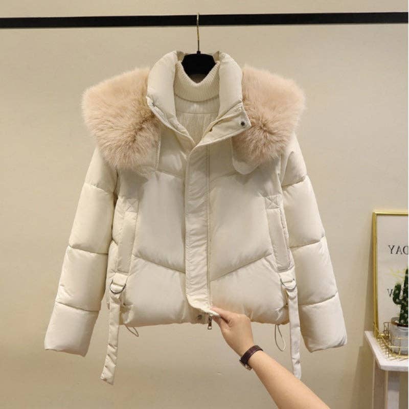 safistyle - Wholesale Puffer Jacket - Women's - Fur Collar Puffer Jacket with Oversized Fit3
