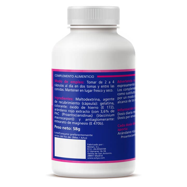 sotya - Wholesale Oral Supplement/Vitamin - Sotya-Capsules - Red Cranberry Concentrated Caps 650mg1