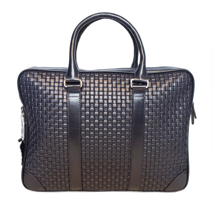 Arrigo - Wholesale Laptop Bag - Unisex - Leather Laptop Bag 15.6 Inches in 4 Colors Braided Leather10