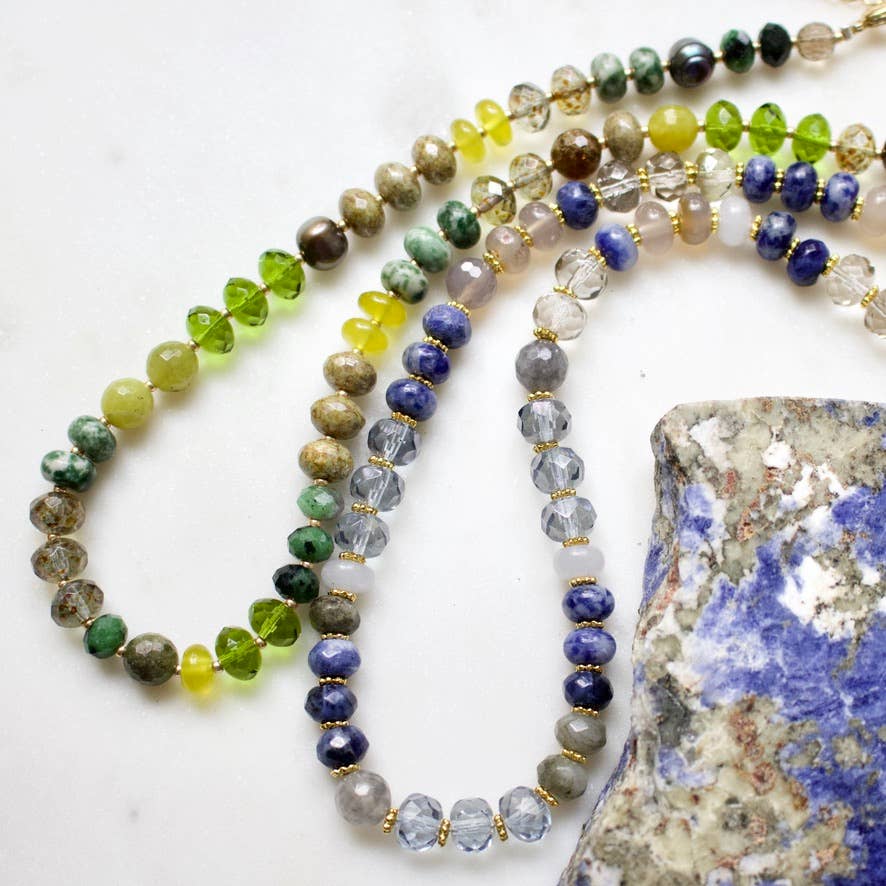 a.v. max – Colar com missangas/pérolas por atacado – Colar Gemma Medium Rondelle|16 Combinações de Pedras26