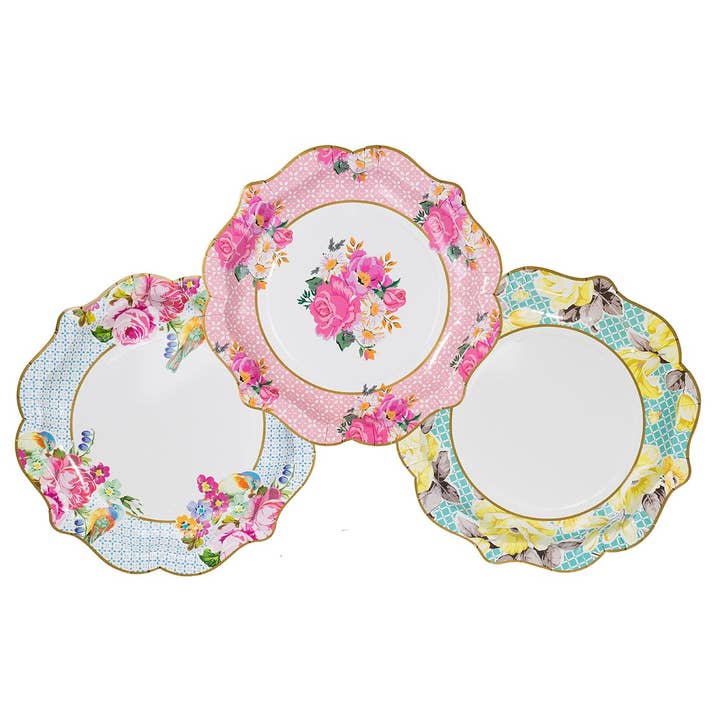 Talking Tables UK – wholesale Disposable plate – Truly Scrumptious Floral Paper Plates | 24 Pack | Tea Party|