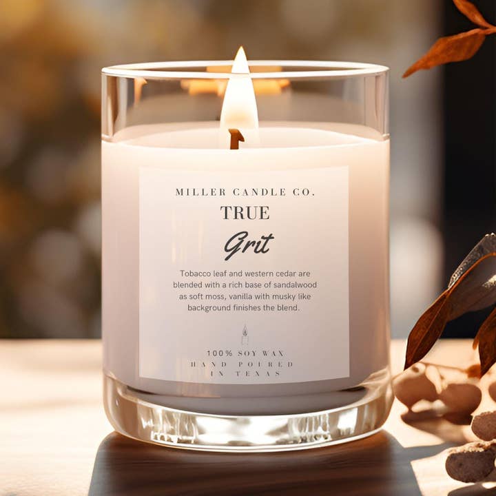 True Grit Candle for wholesale by Miller Candle Co.