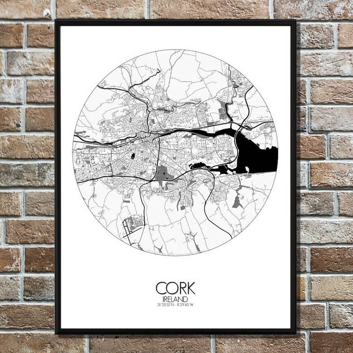 Plakat af Cork | Irland for engroshandel hos mapospheres