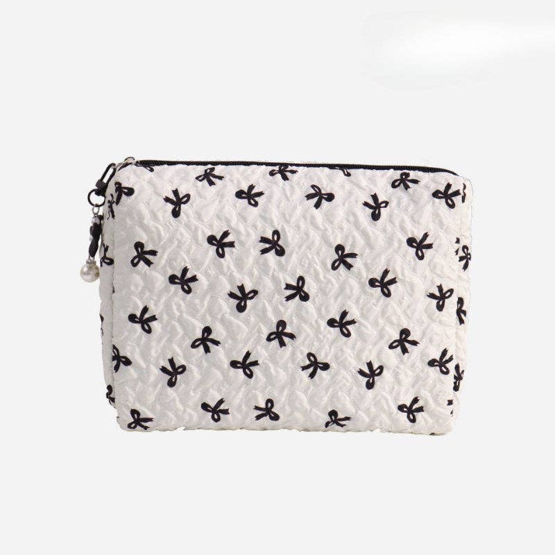 Dipped Shop - Wholesale Makeup/Cosmetic Bag - Bow Print Large Capacity Sweet Make Up Bag DPB25068