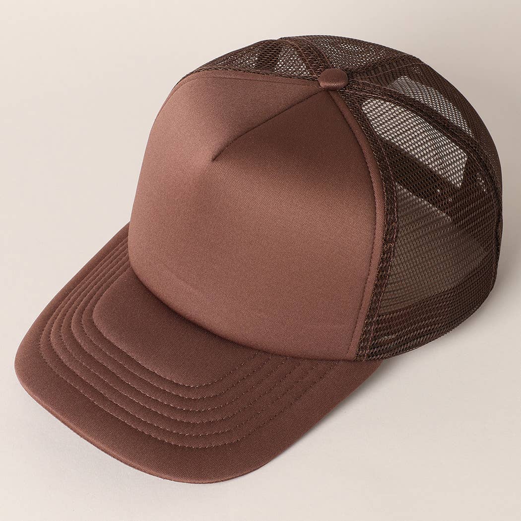 Fashion City - Vendita all'ingrosso Cappellino  da camionista - Unisex - Cappellino trucker con retro in rete e schiuma a tinta unita46