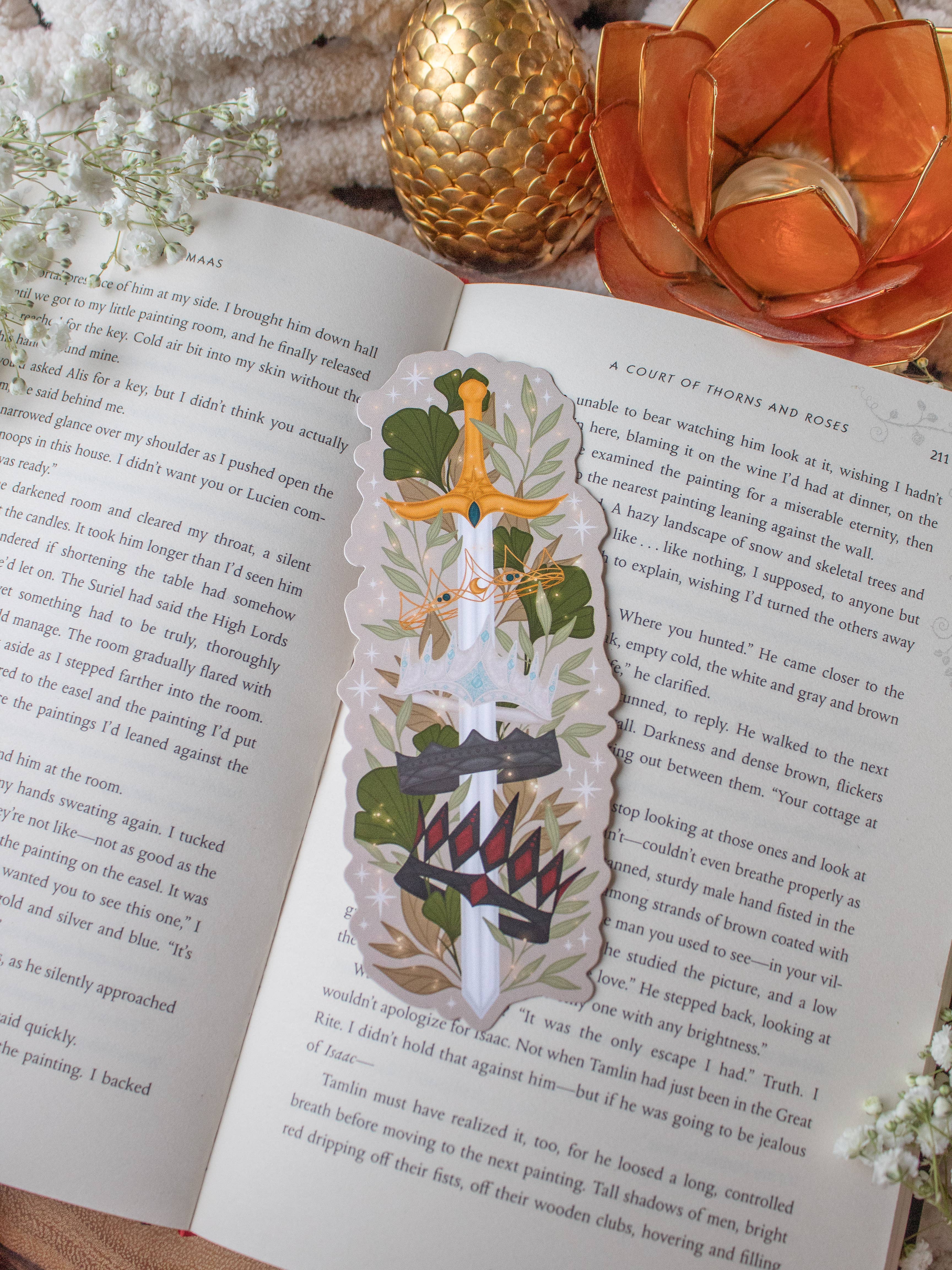 Meaggie Moos - Wholesale Bookmark - Emarion Crown Sword Die-Cut Bookmark | Everflame