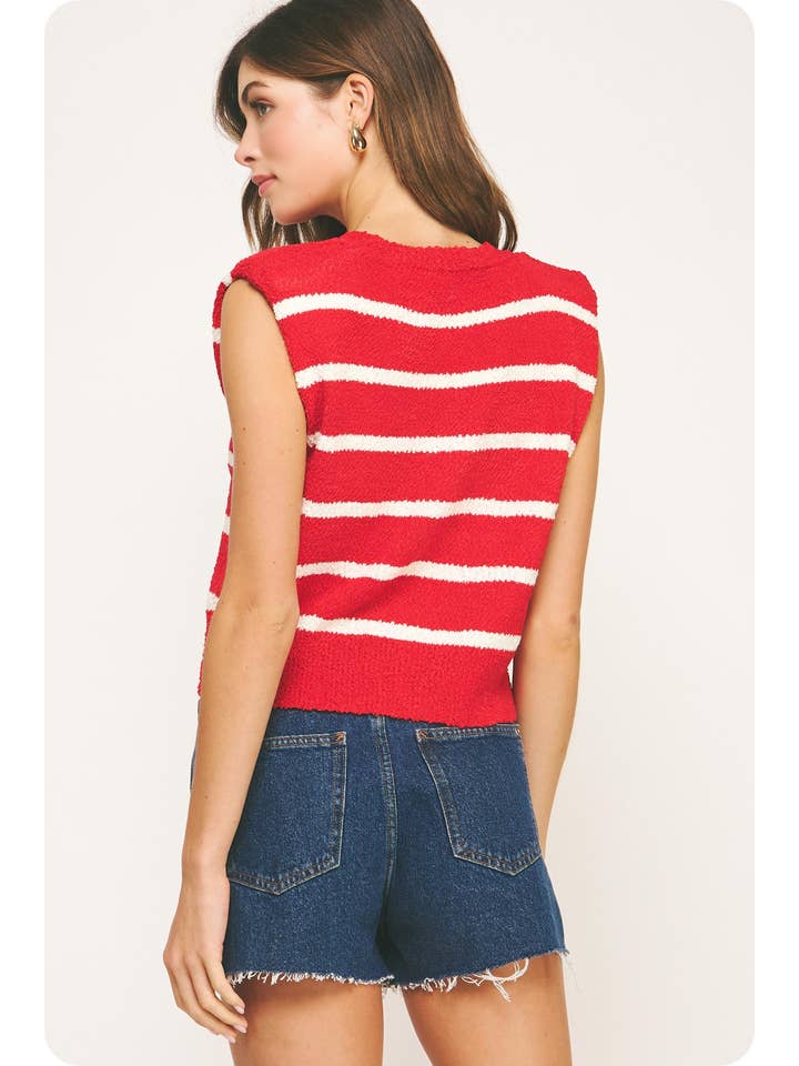 Strut & Bolt - Wholesale Tank Top - Women's - Shoulder Pad Sleeveless Textured Striped Knit Top21