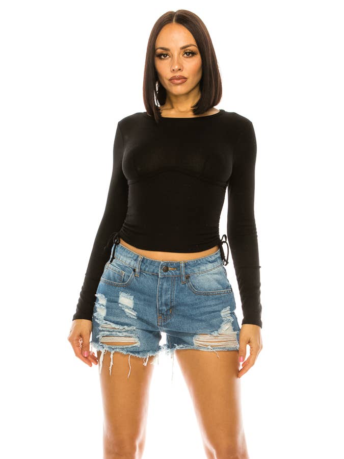 A3 Design USA - Wholesale Knit Top - Women's - SOLID RIB FABRIC IN BINDING FITTED TOP3