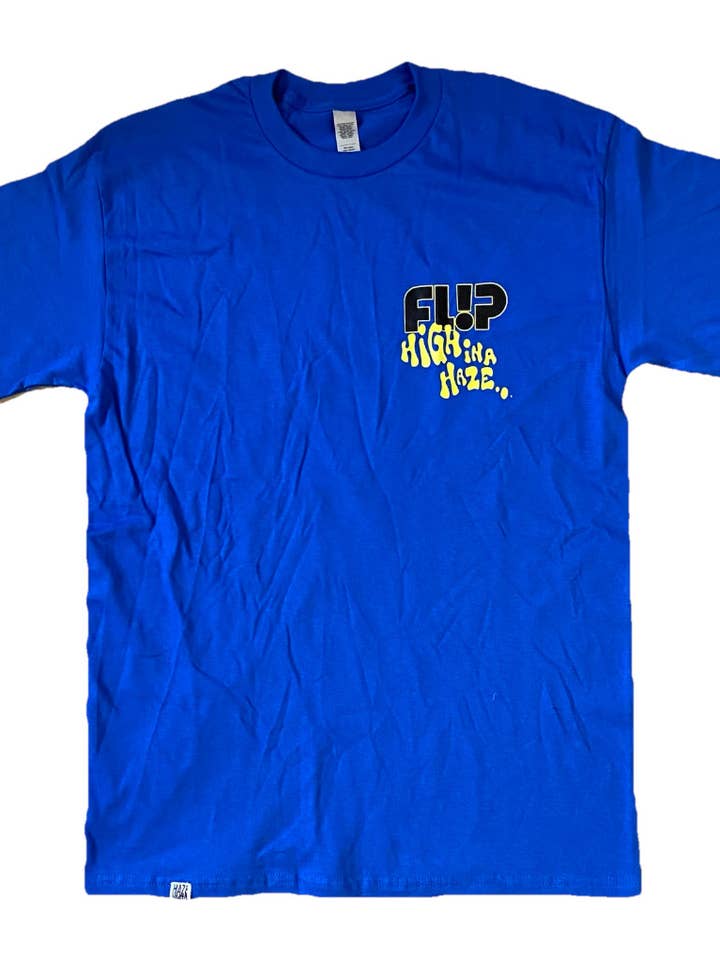 HAZE WHEELS - Wholesale Screen Printed T-Shirt - Men's - Tee Tom Penny Flip x Haze royal blue1